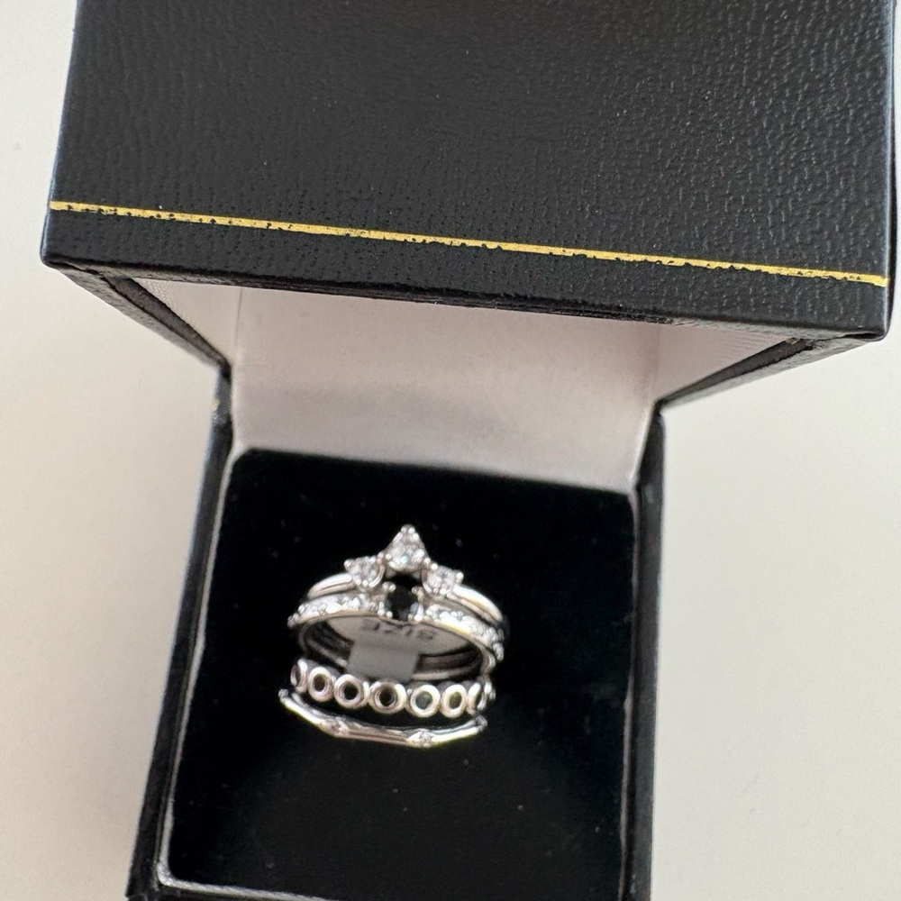 Bomb Party Delicates Dreams Dancing on Quiet Wings Black Onyx CZ Rhodium Plating - Picture 2 of 7